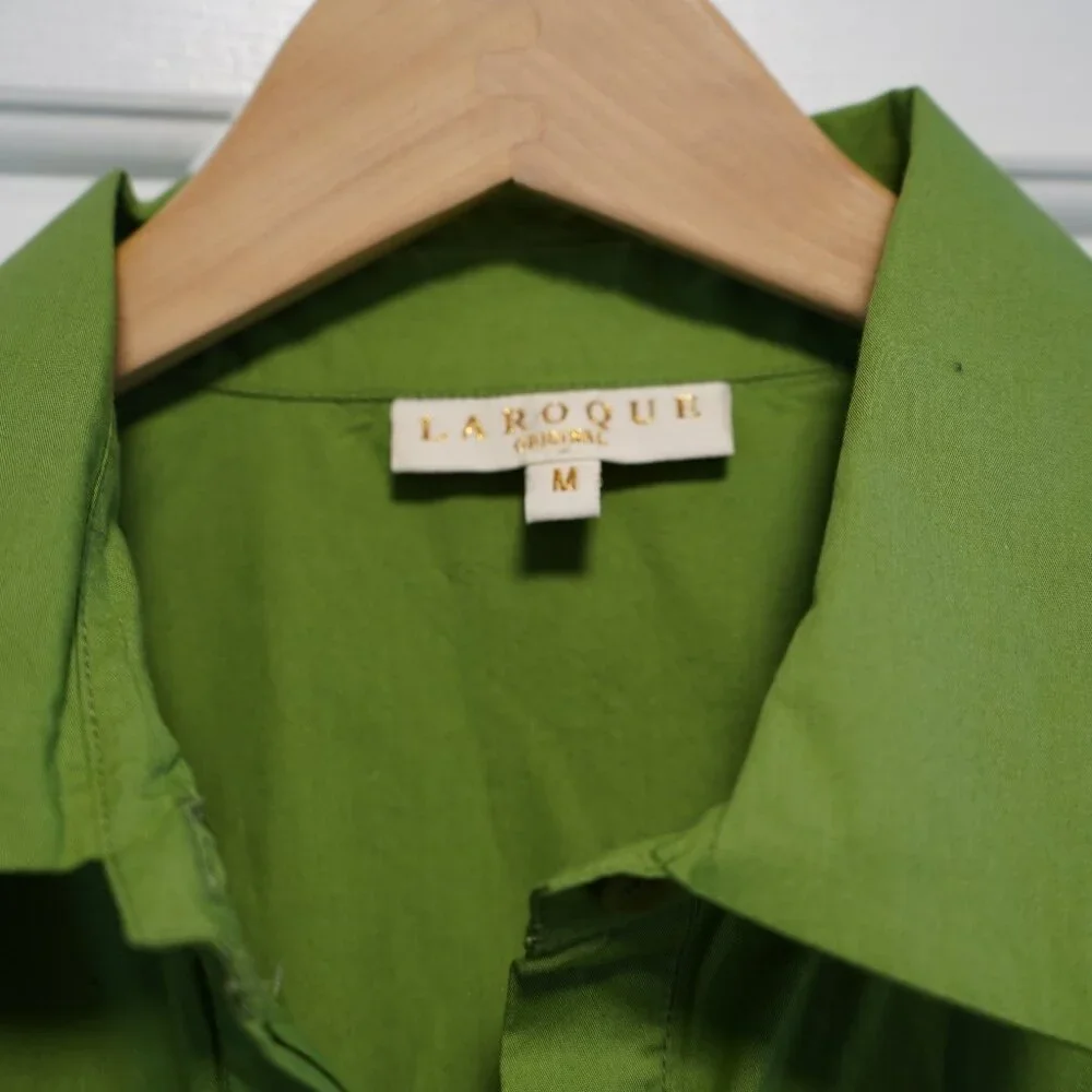 LaRoque Size M Green Button Down Dress - Picture 6 of 7
